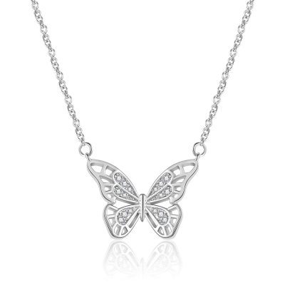 DORANA Silver Butterfly Necklaces for Women Girls Dainty Butterfly Necklaces Pendant Chain Butterfly Jewelry Gift Birthday Christmas Mother’s Day Valentines Day Gifts