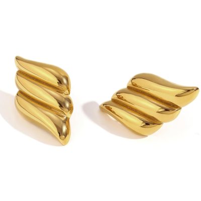 DORANA 18K Drop Earrings Silver, Angel Wings Stud Earrings,Chunky Drop Earrings for Women Girls, Statement Silver-Plated Earrings, Trendy Birthday Valentine's Day Christimas Jewelry Gift