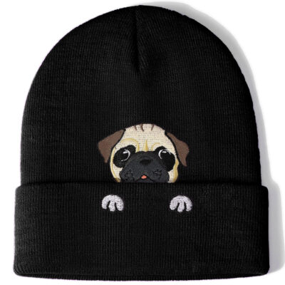 BAVACE Black Beanie Hat for Women Men Thick Knitted Cuffed Skull Cap Winter Cute Stuff Accessories Decoration Birthday Christmas Jewelry Gifts Teen Mom Dad Adults Dog Lovers Stocking Stuffers Age